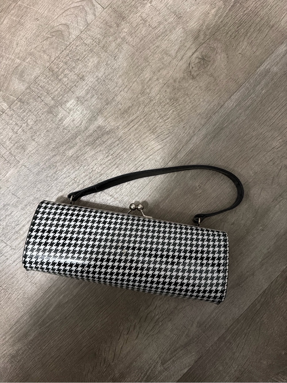 Black & White Houndstooth Mini Bag